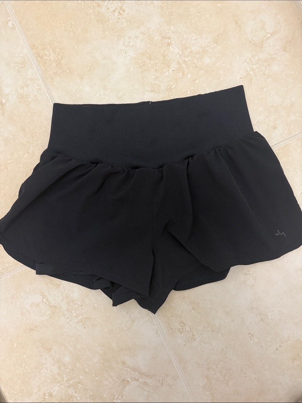 JoyLab Black Athletic Layered-Waistband Shorts